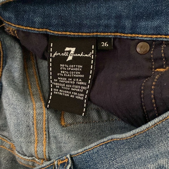 7 for all Mankind distressed ankle skinny jeans - size 26 - Picture 5 of 7